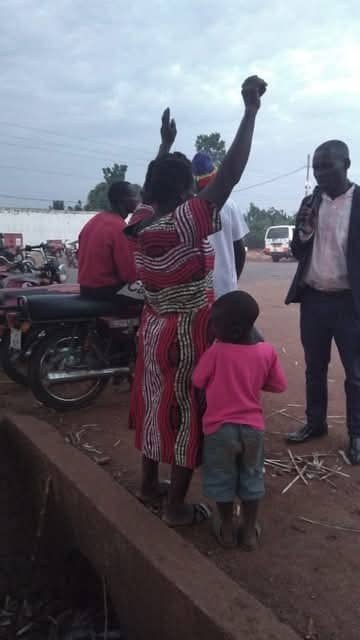 Street evangelism team sharing the Gospel in Buwenge
