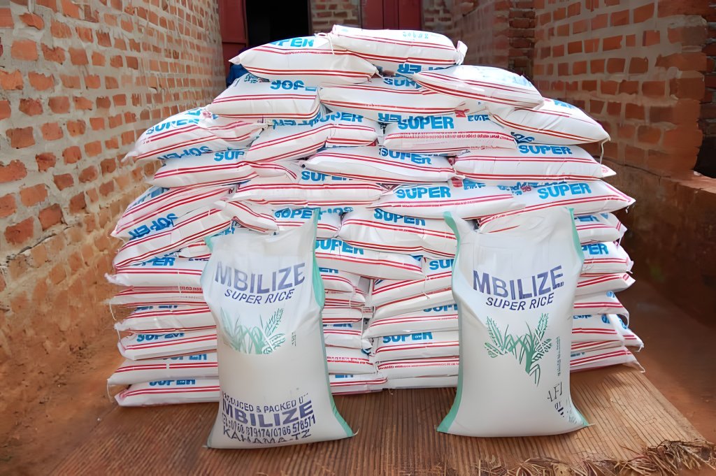 Rice sacks prepared for nutrition support